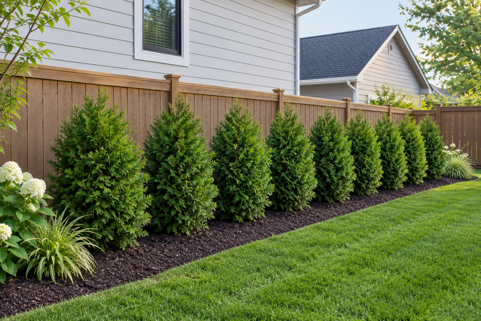 Backyard privacy screen landscaping